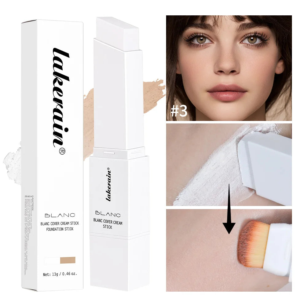 💎 Fond de Teint Stick Premium – Haute Couvrance, Fini Naturel & Pinceau Intégré Professionnel