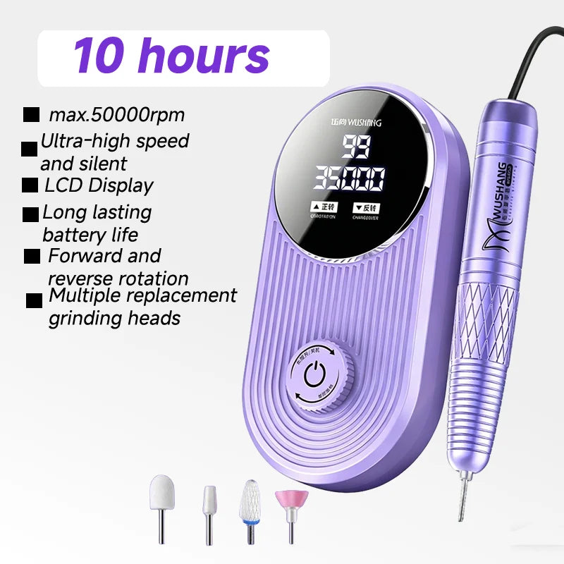 💅 Ponceuse Électrique Professionnelle pour Ongles – Kit de Manucure Complet