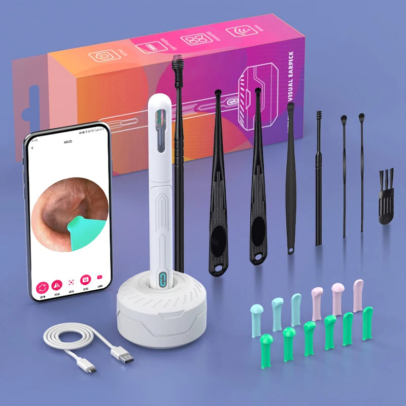 ✨ Otoscope HD avec Caméra – Kit de Nettoyage des Oreilles USB-C