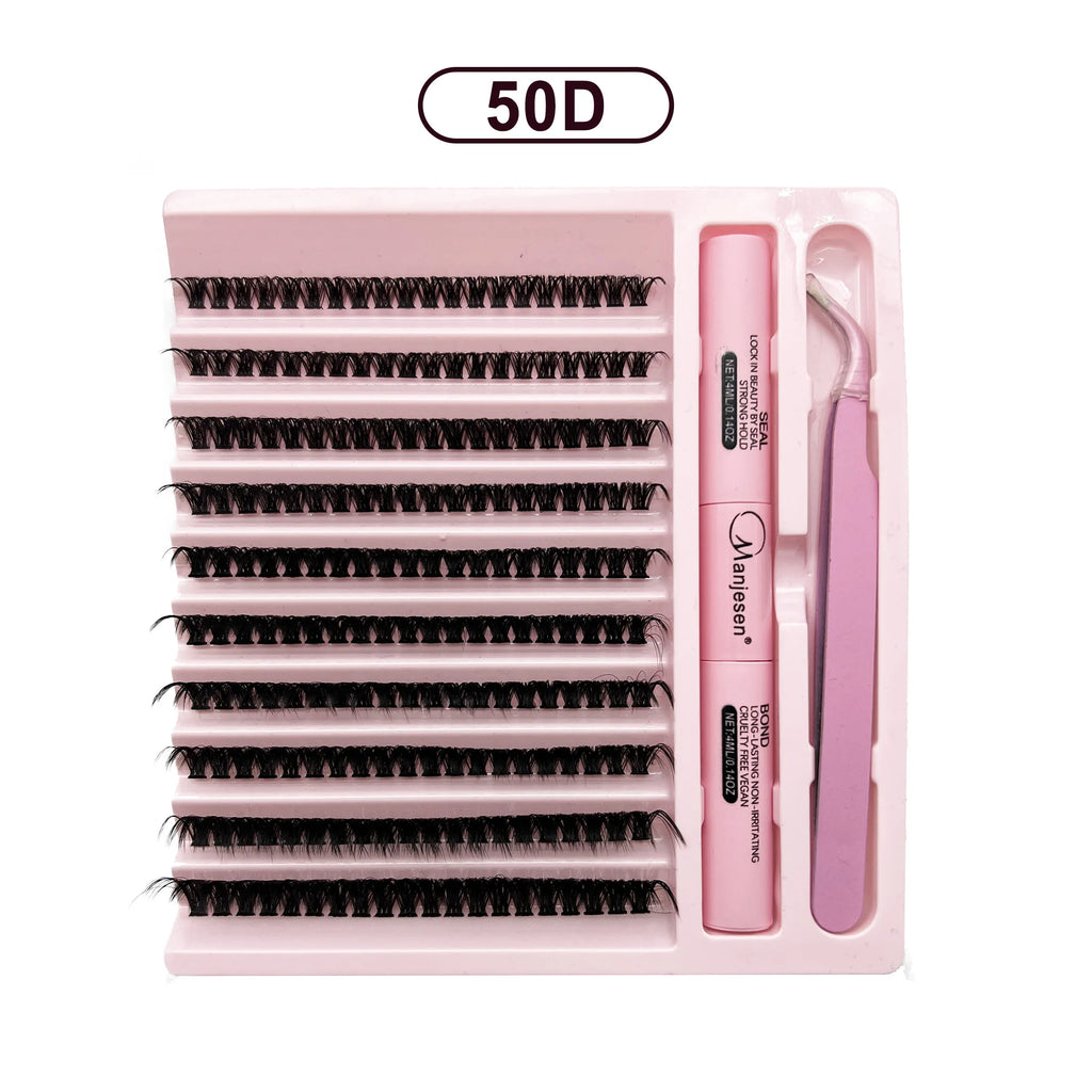 Kit Extensions de Cils DIY Professionnel – Waterproof, Tenue Longue Durée avec Pinceaux & Adhésif