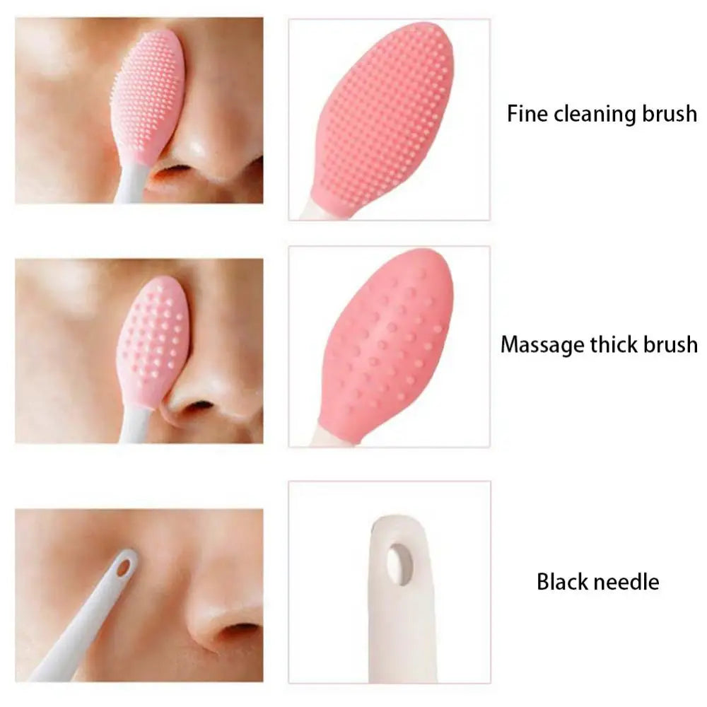 Brosse Exfoliante en Silicone pour le Visage & le Nez – Nettoyage en Profondeur des Pores et Points Noirs