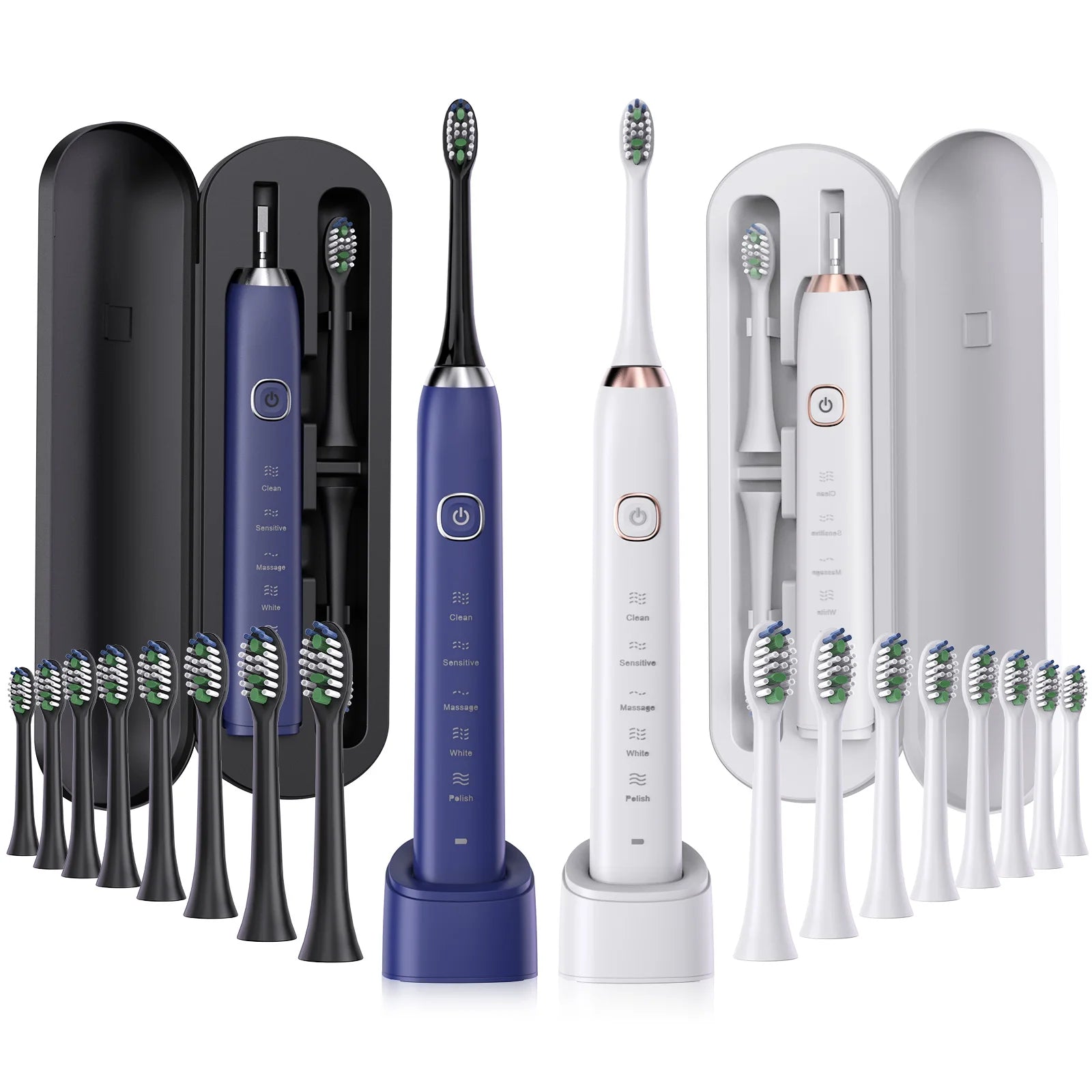 ✨ Brosse à Dents Électrique Sonique Professionnelle – Nettoyage Profond & Blancheur Éclatante | Rechargeable | 8 Têtes Incluses