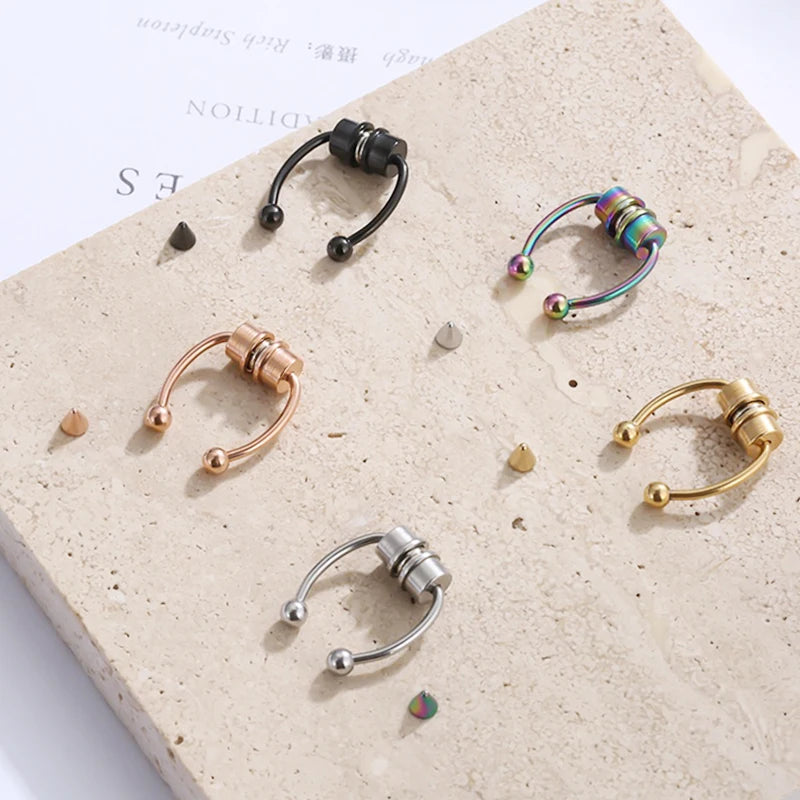 Collection Prestige™ – Lot de 5 Anneaux Septum Magnétiques Élégance