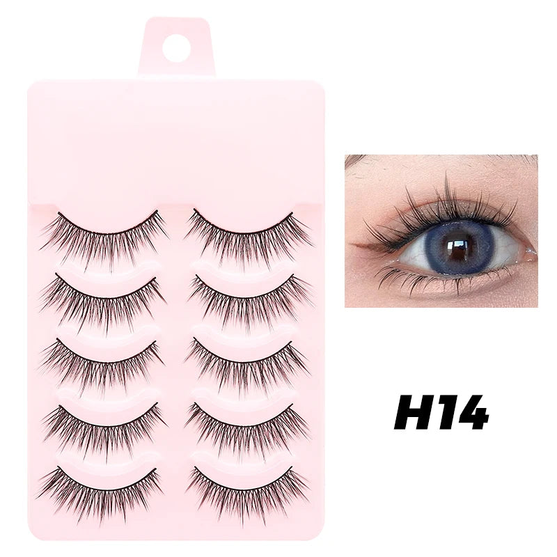Faux Cils Naturels Réutilisables - Lot de 5 Paires