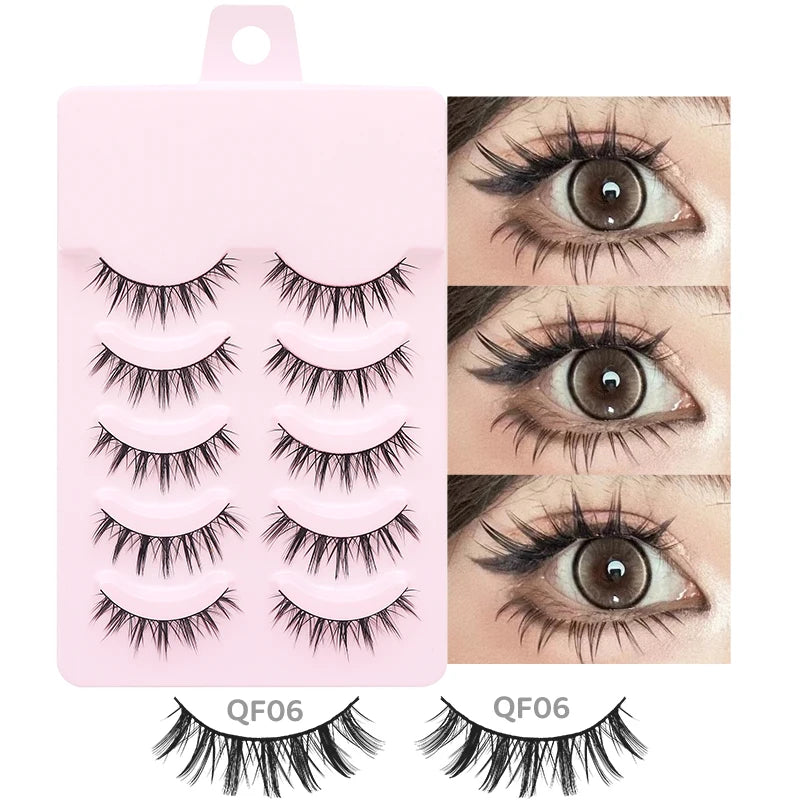 Faux Cils Naturels Réutilisables - Lot de 5 Paires