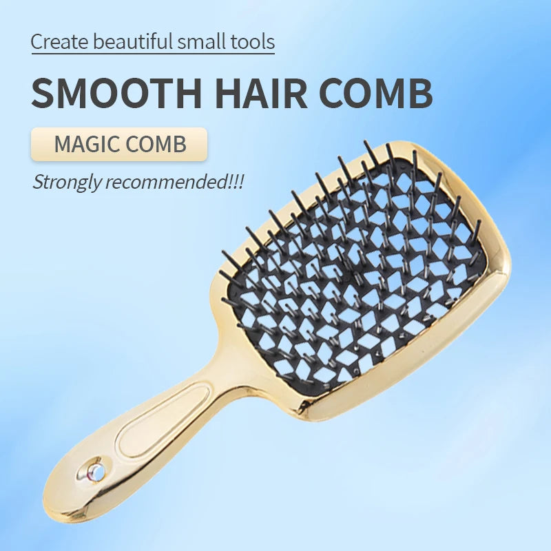 Brosse Démêlante Air Cushion Professionnelle – Massage du Cuir Chevelu & Effet Anti-Statique