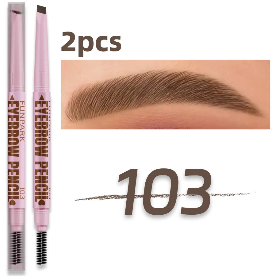 Crayon à Sourcils 2-en-1 Professionnel – 5 Teintes, Waterproof & Longue Tenue