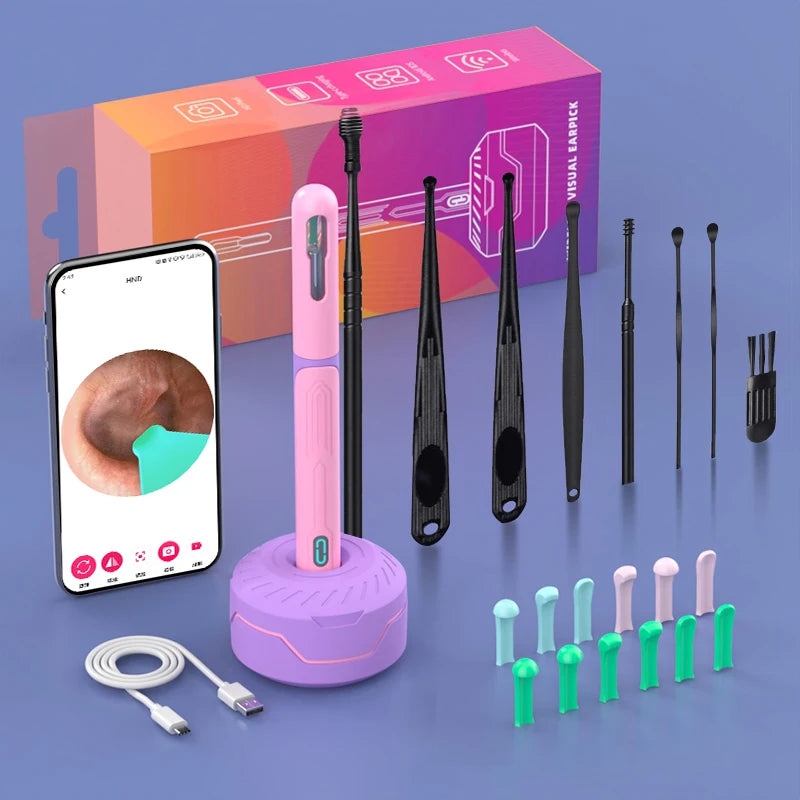 ✨ Otoscope HD avec Caméra – Kit de Nettoyage des Oreilles USB-C