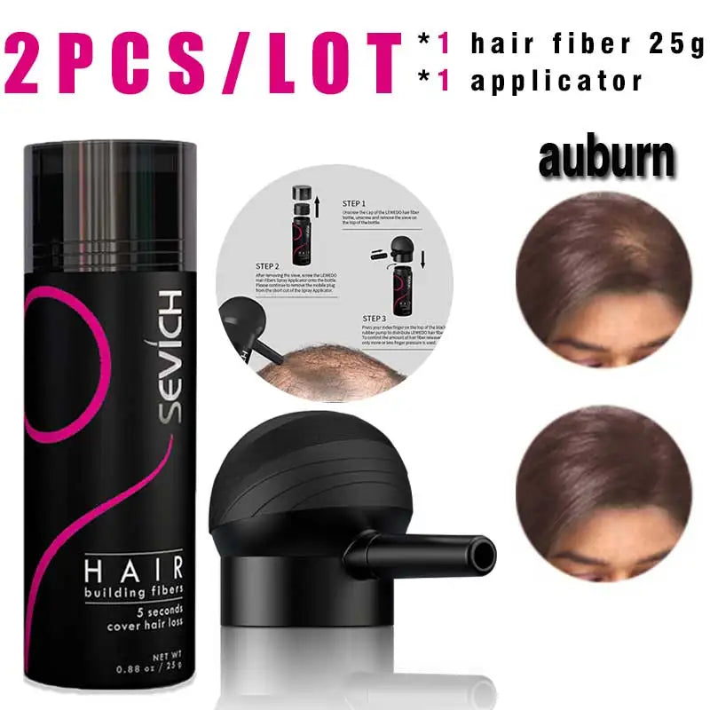 Poudre de Fibres Capillaires SEVICH à la Kératine – Effet Cheveux Plus Denses, Camoufle les Zones Clairsemées et la Perte de Cheveux