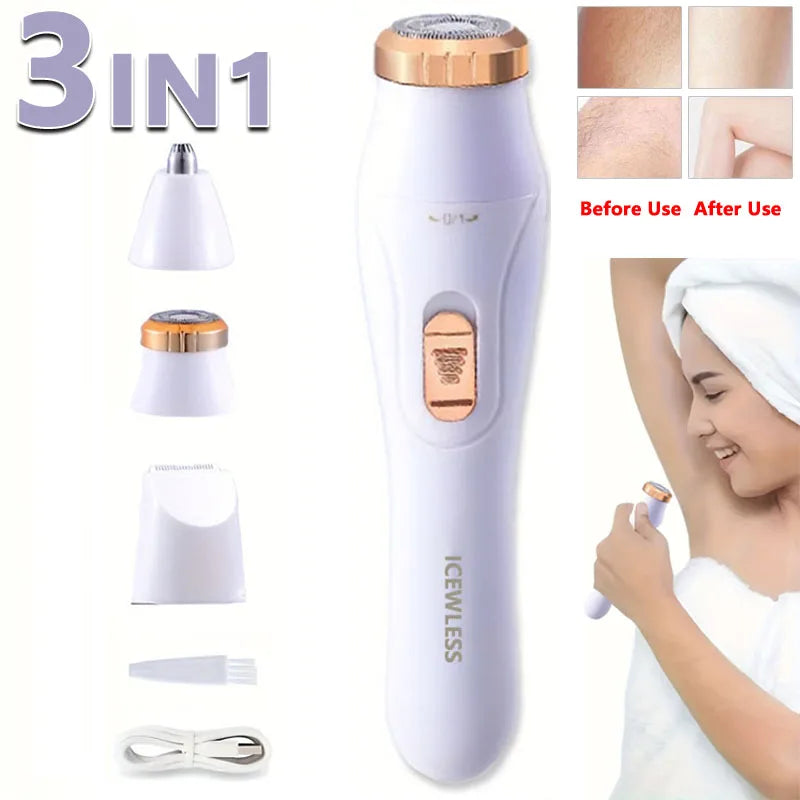 AquaSilk Prestige™ | Rasoir Électrique Étanche 3-en-1 Premium – Visage, Corps, Jambes, Aisselles & Maillot ✨💎