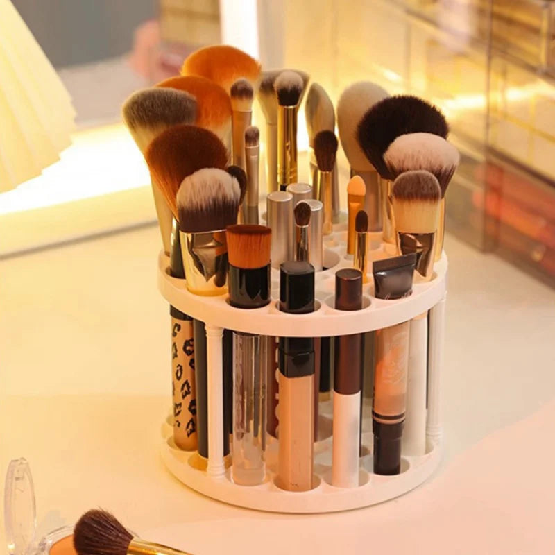 Organisateur Rotatif Pour Pinceaux de Maquillage - Rangement 45 Compartiments