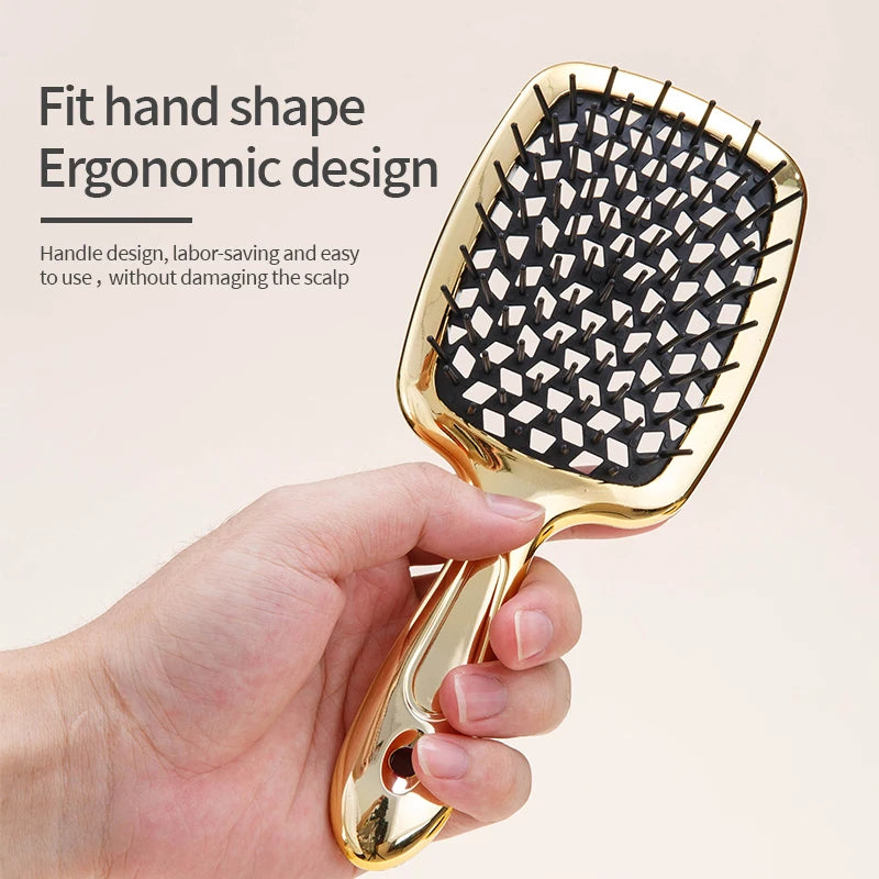 Brosse Démêlante Air Cushion Professionnelle – Massage du Cuir Chevelu & Effet Anti-Statique