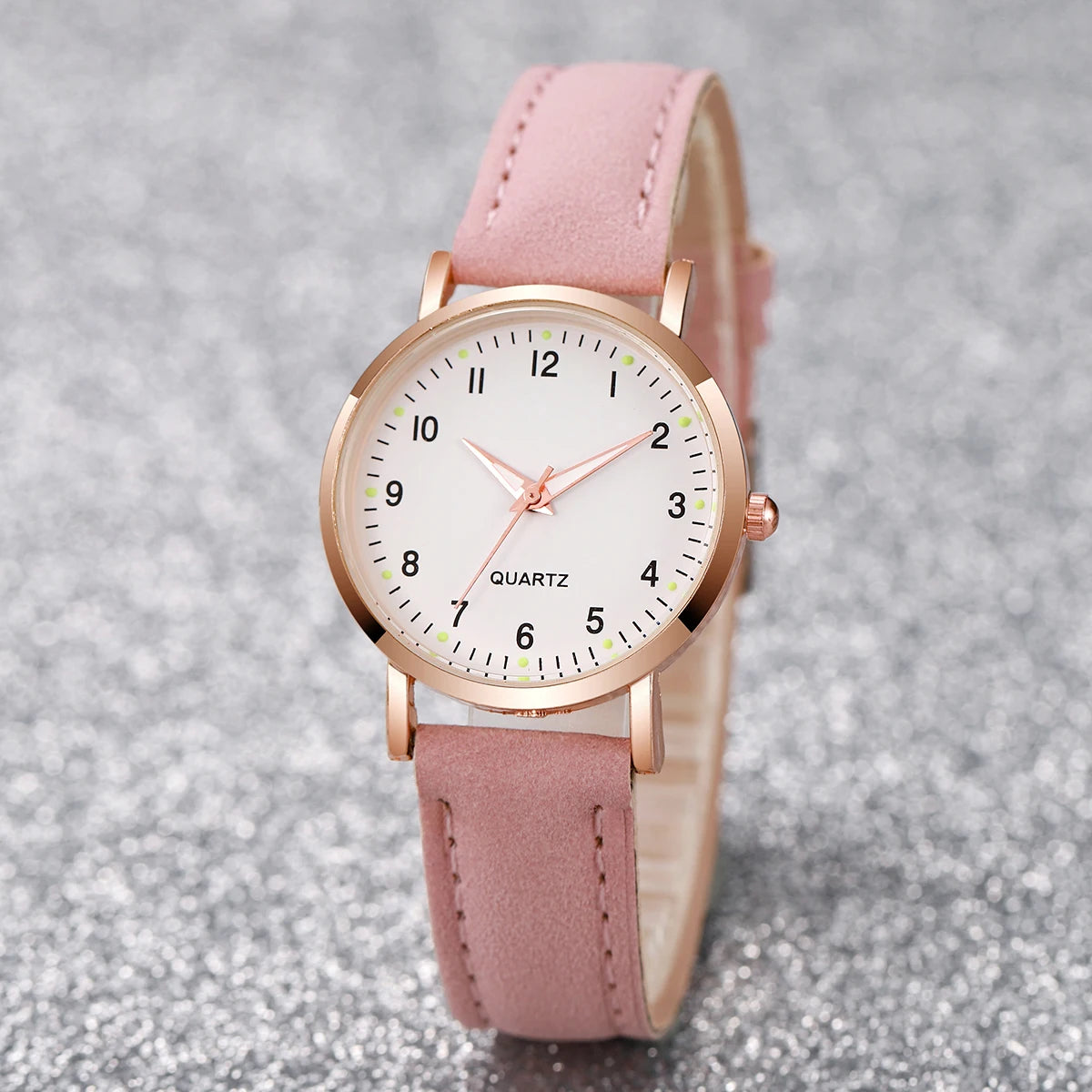Montre Femme Tendance Décontractée – Bracelet en Cuir, Mouvement Quartz