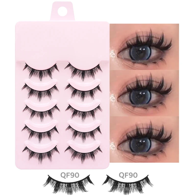 Faux Cils Naturels Réutilisables - Lot de 5 Paires