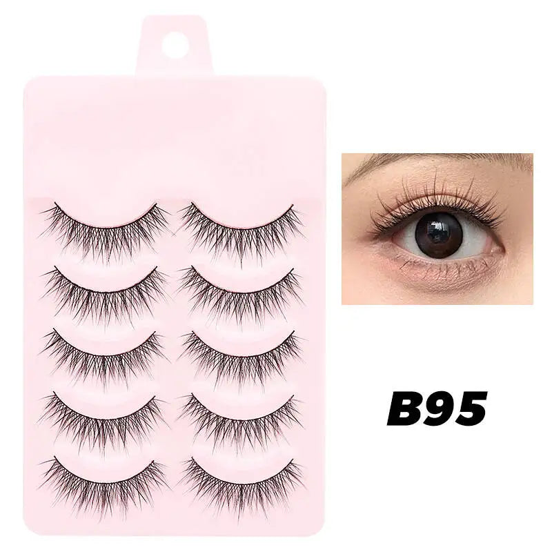 Faux Cils Naturels Réutilisables - Lot de 5 Paires
