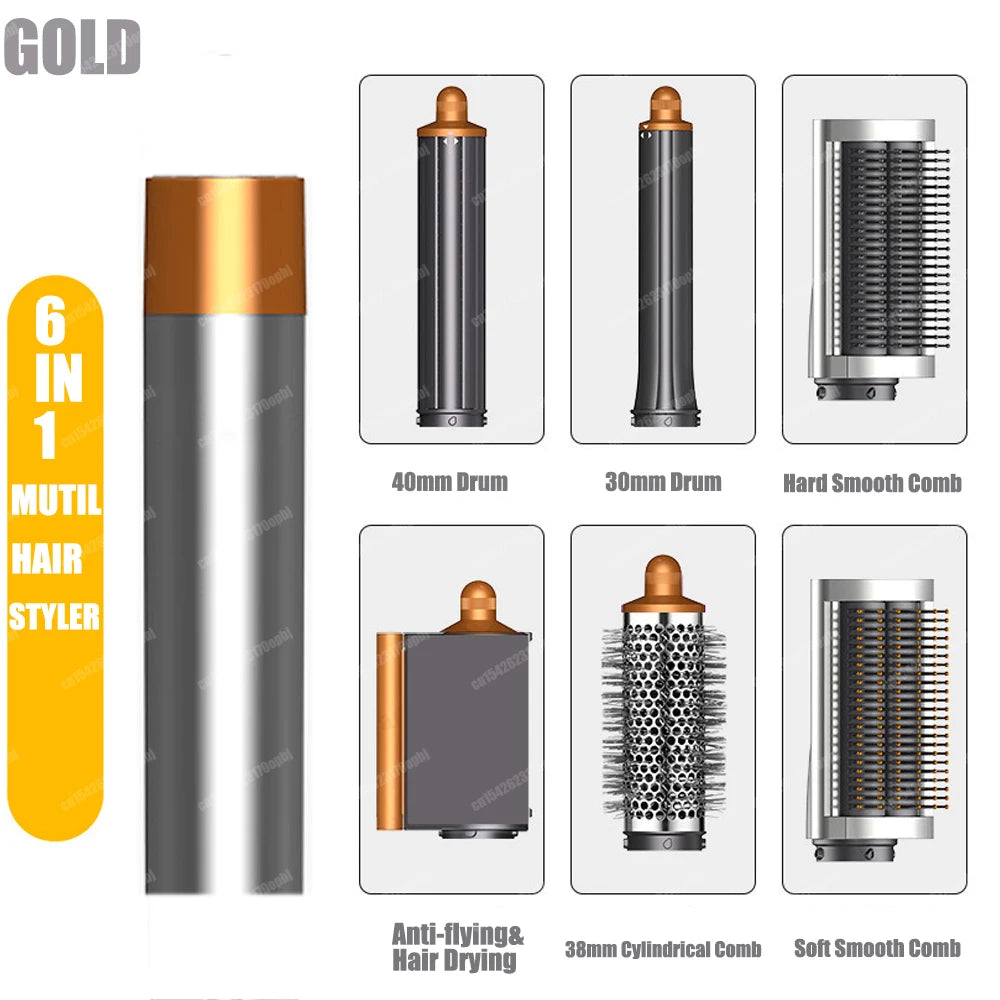 Sèche-Cheveux Multifonction 6-en-1 AirStyler Pro™ | Séchage, Boucles & Lissage Professionnels