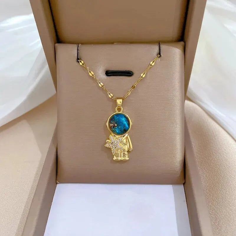 Collier Constellation Luxe – Planète et Lune