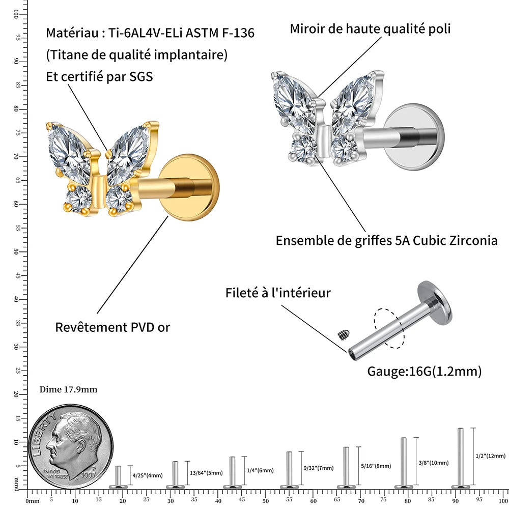 Papillon Prestige™ – Bijou de Piercing Haute Finition