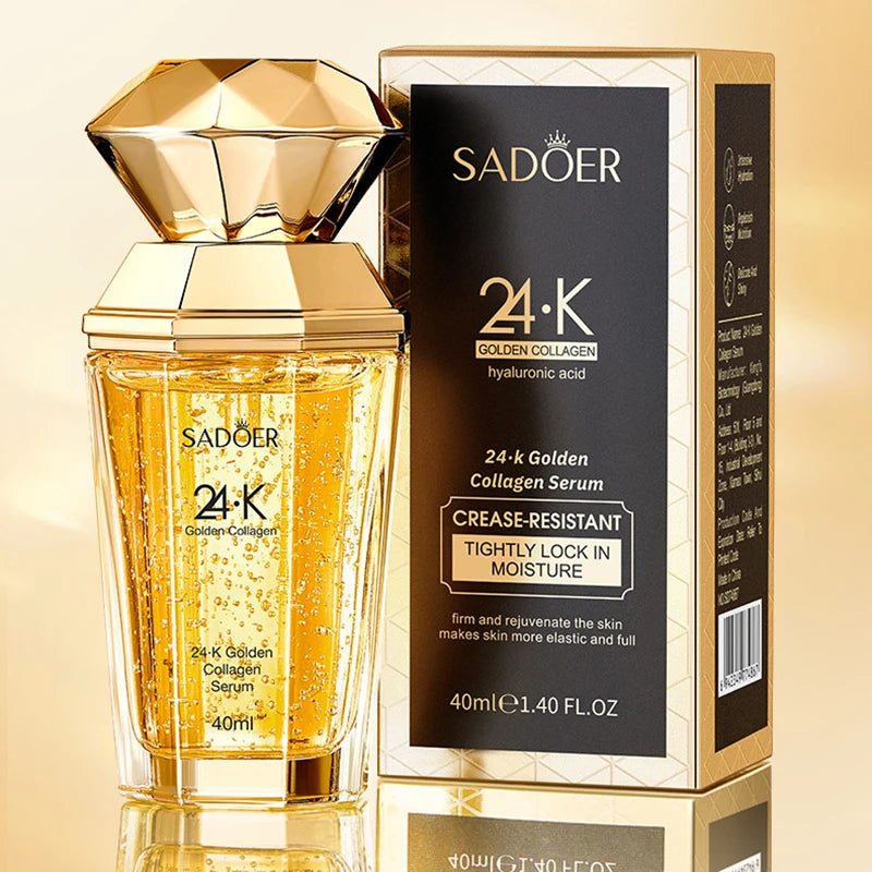 SADOER 24K Golden Collagen – Sérum Visage Hydratant | Soin Anti-Âge & Anti-Rides
