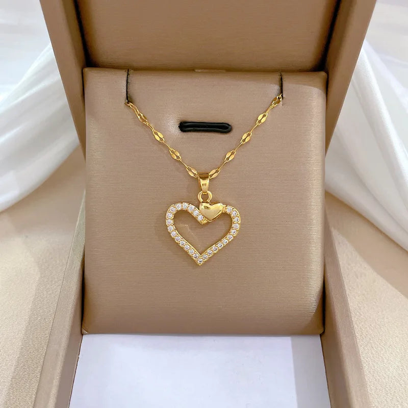 Collier Signature Cœur – Éclat Doré