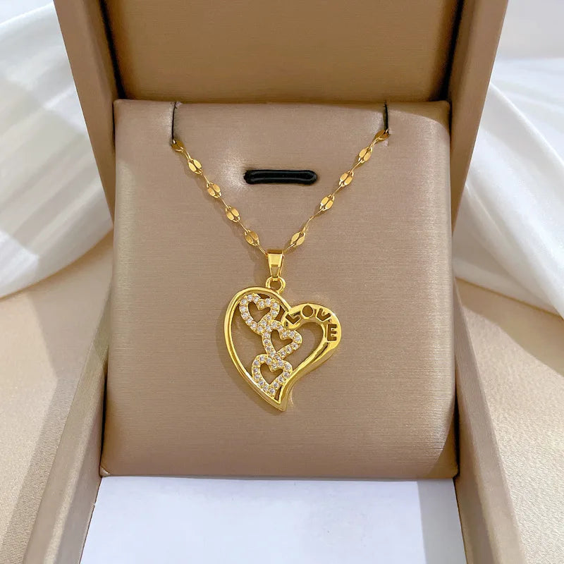 Collier Signature Cœur – Éclat Doré