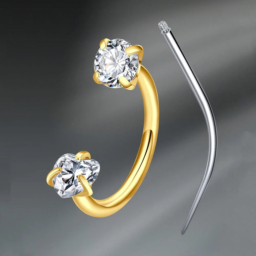 Collection Prestige™ – Piercings en Acier Inoxydable & Zircon Cubique