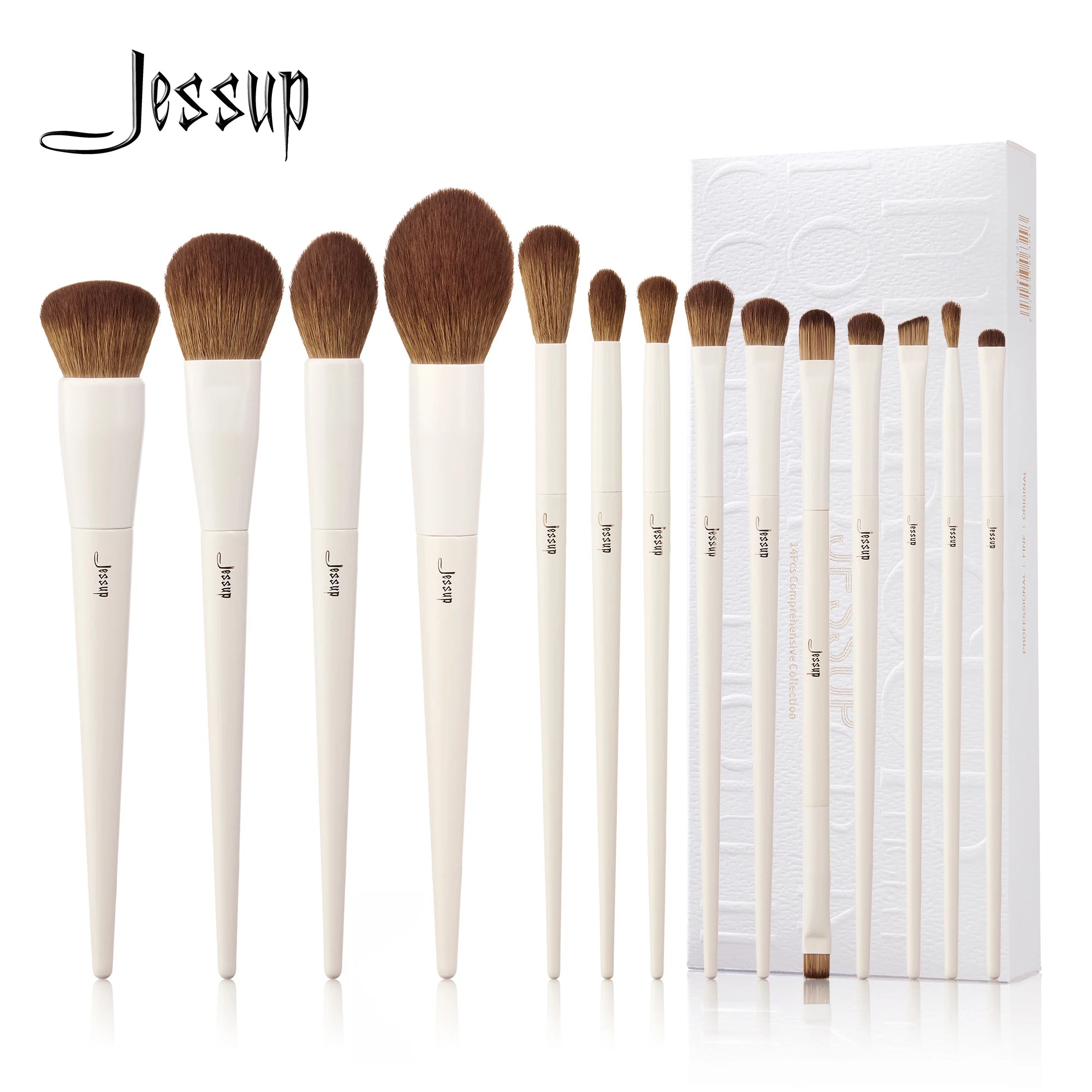 Coffret de 14 Pinceaux de Maquillage Professionnels – Fond de Teint, Poudre, Contouring, Fards & Highlighter