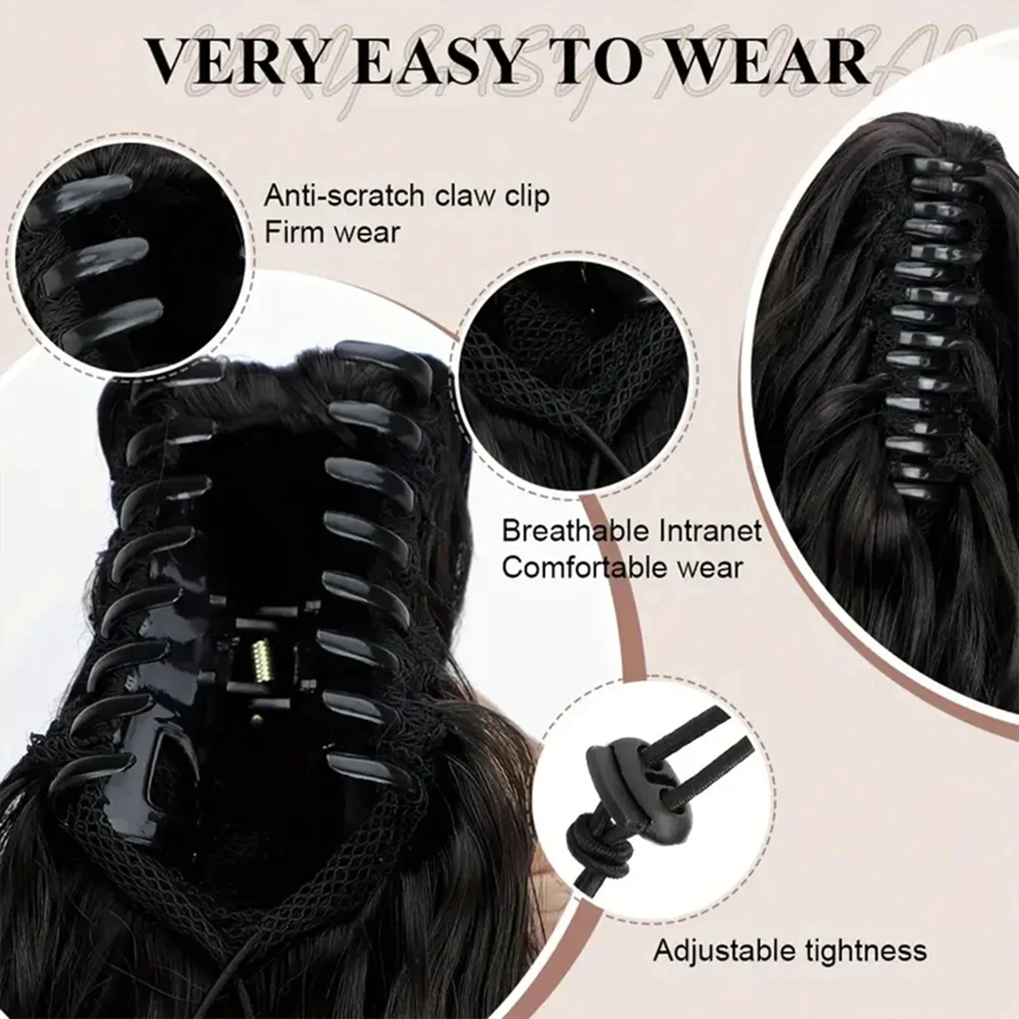 ✨ Queue de Cheval Ondulée de Luxe – Volume Instantané