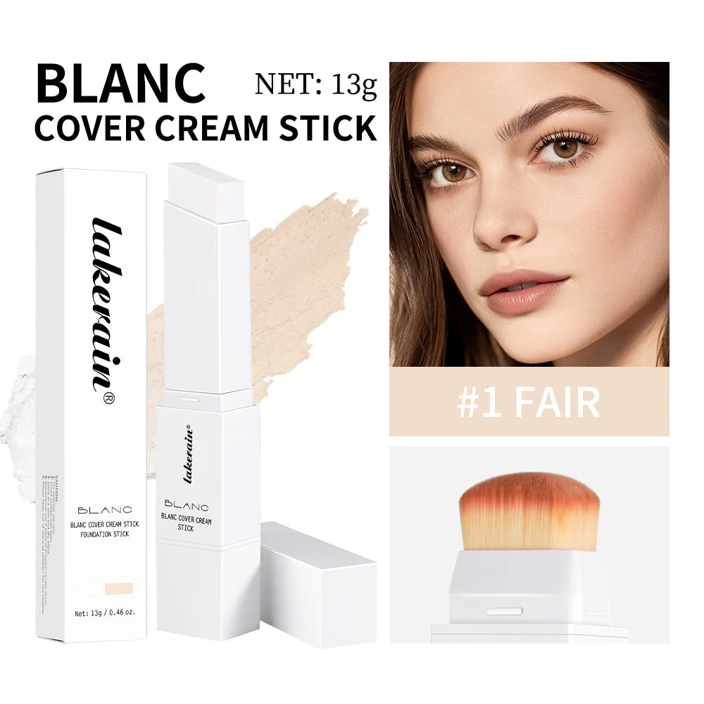 💎 Fond de Teint Stick Premium – Haute Couvrance, Fini Naturel & Pinceau Intégré Professionnel