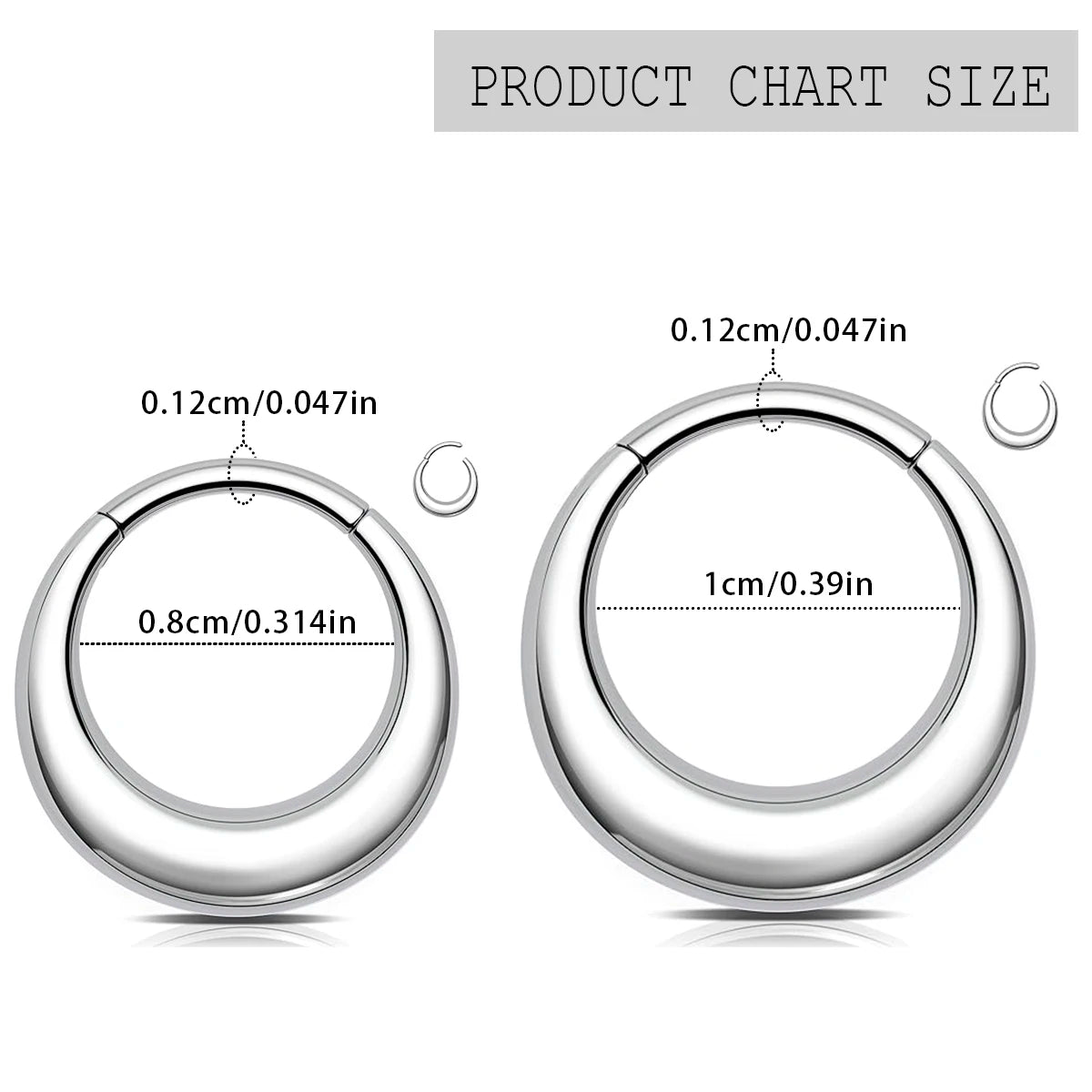 Anneau Clicker 316L Haut de Gamme – Piercing pour Nez, Septum, Cartilage et Oreille