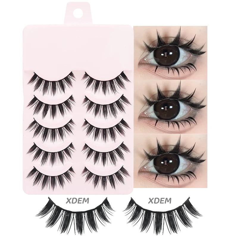Faux Cils Naturels Réutilisables - Lot de 5 Paires