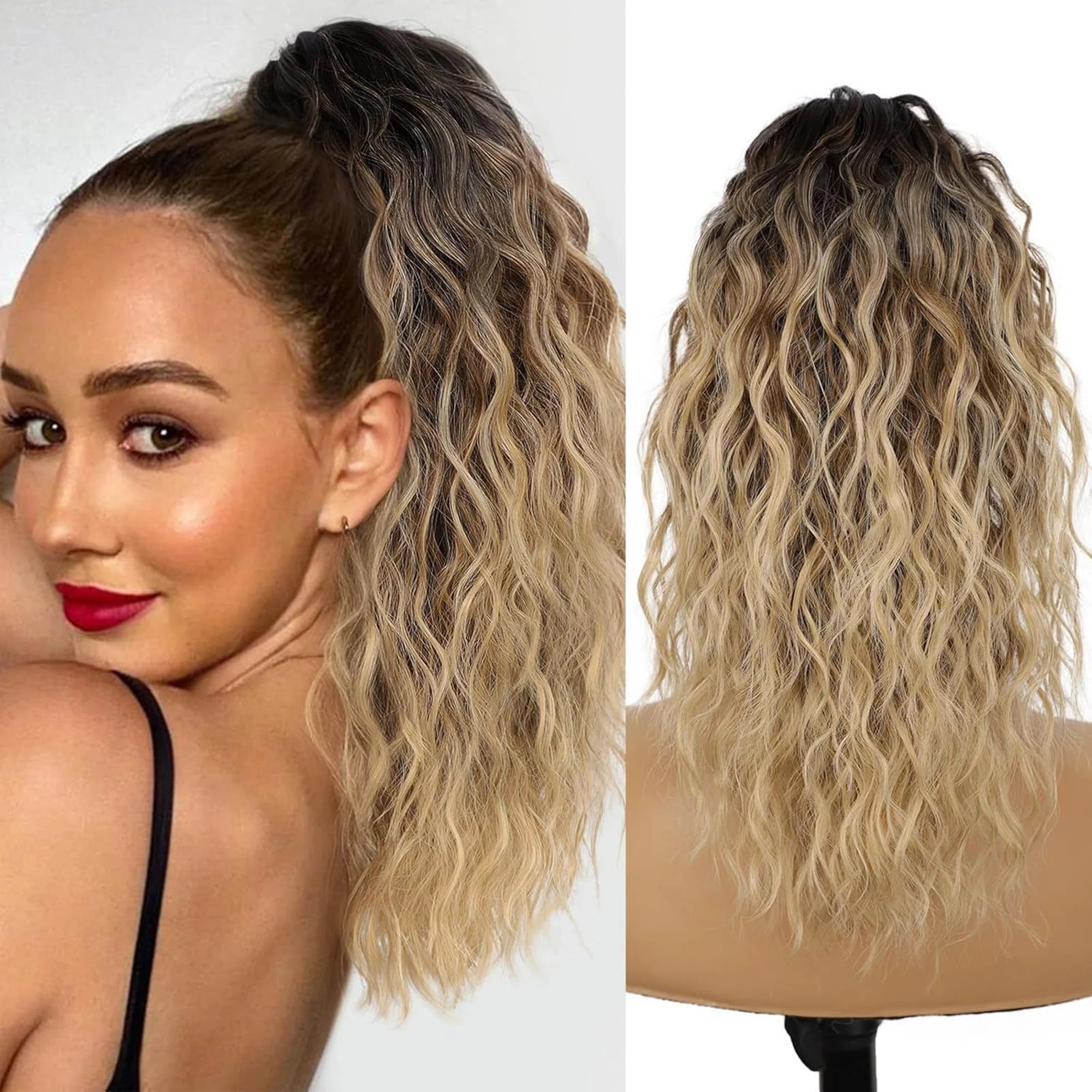 ✨ Queue de Cheval Ondulée de Luxe – Volume Instantané