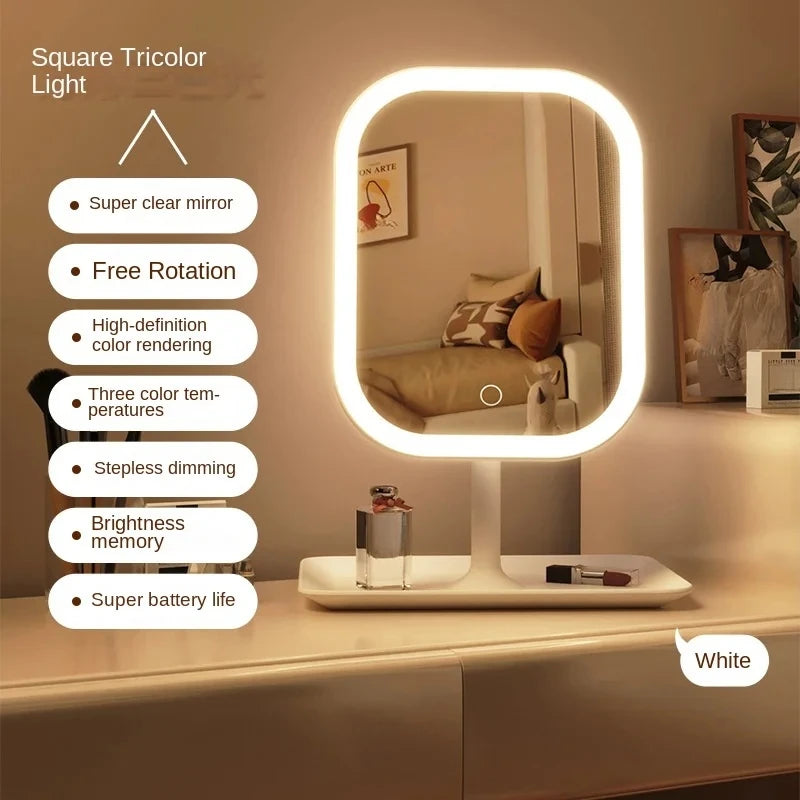 Miroir de Maquillage LED Tactile - 3 Modes d'Eclairage