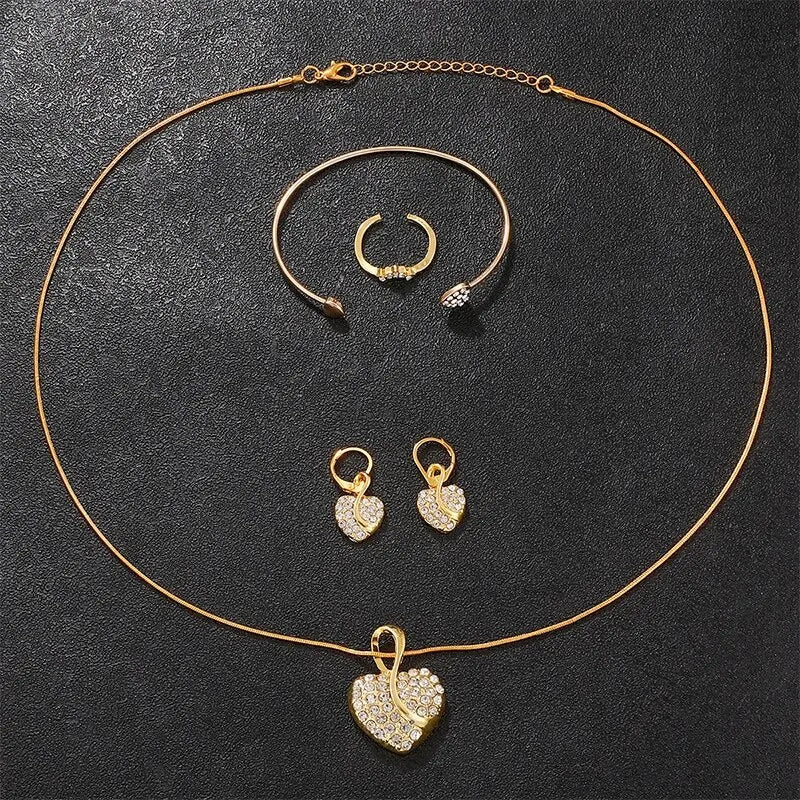 Coffret Signature Luxe – Montre Dorée Femme avec Parure Complète