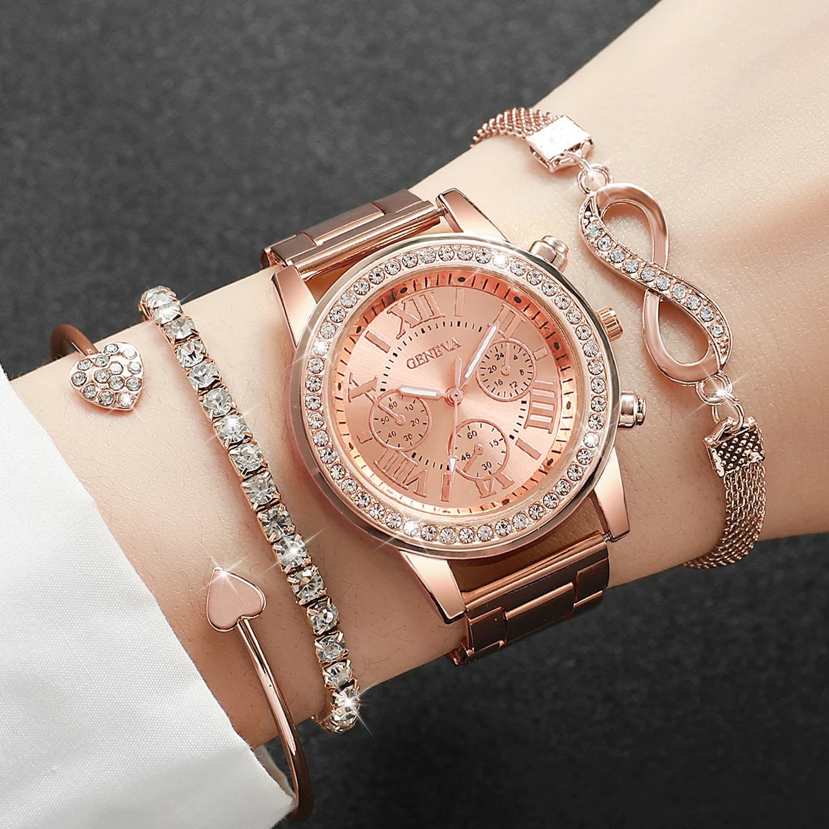 Montre Femme Éclat Majestueux Signature – Acier & Cristaux
