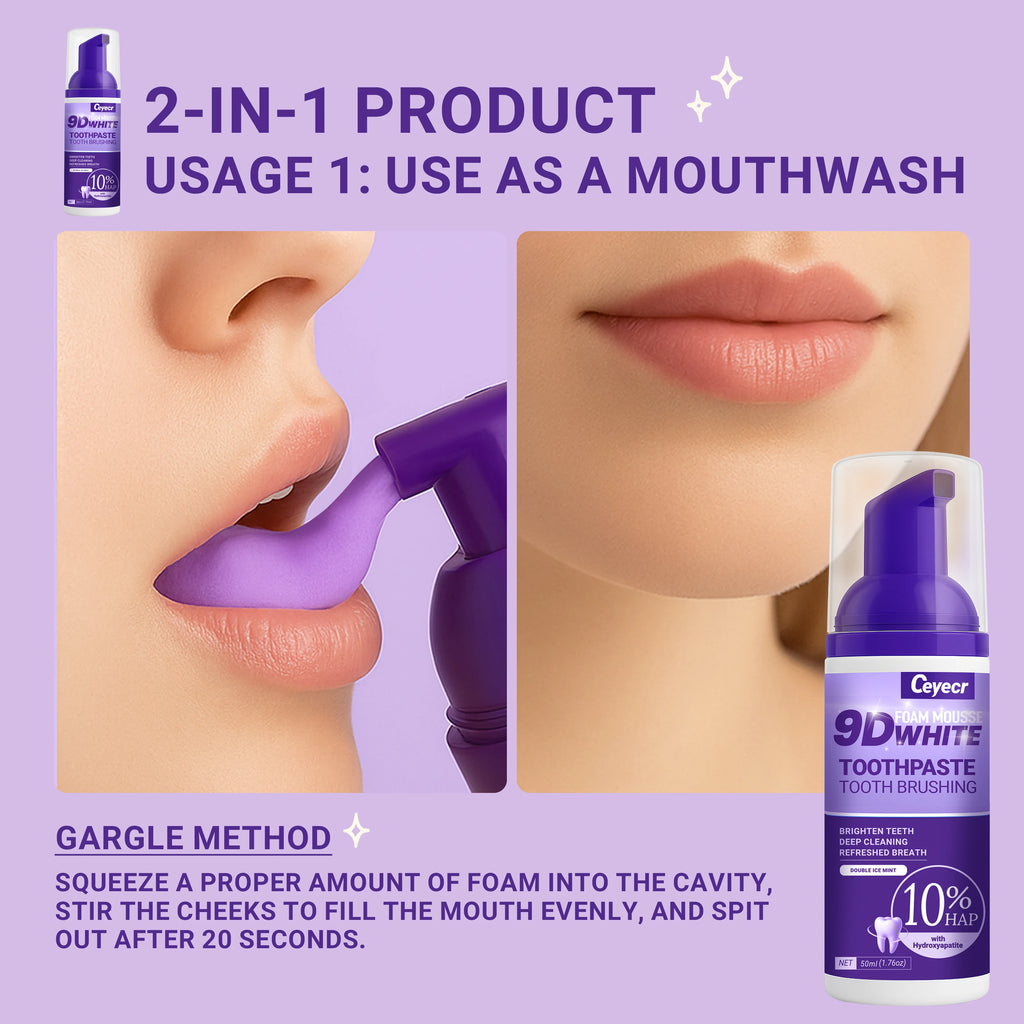 * Dentifrice Mousse 9D Éclat & Blancheur