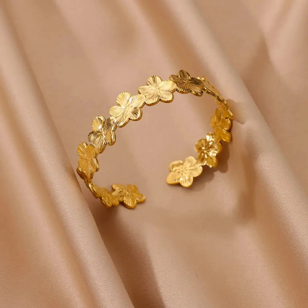 Jonc Impérial – Bracelet Doré Femme en Acier Inoxydable