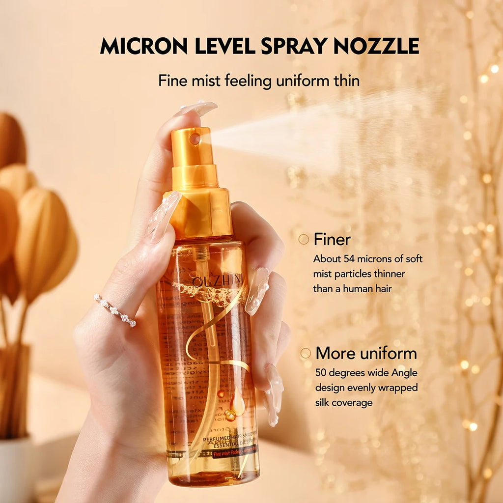 Spray Capillaire Parfumé aux Huiles Essentielles – Soin Hydratant, Nourrissant et Anti-Frisottis pour Tous Types de Cheveux