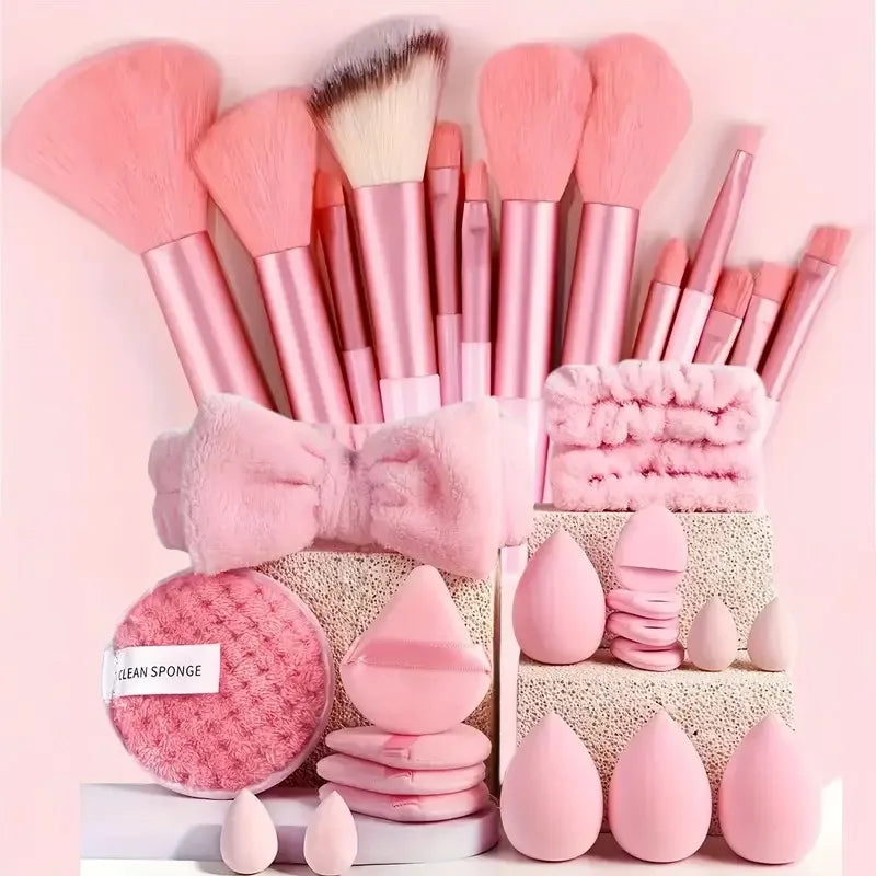 ✨ Coffret Luxe de Maquillage 33 Pièces – Kit Professionnel Complet avec Pinceaux, Éponges Blender & Accessoires Premium