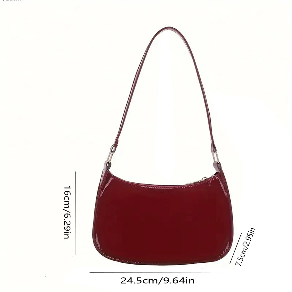 Sac à Main Verni Rouge – Élégance Rétro pour Femme