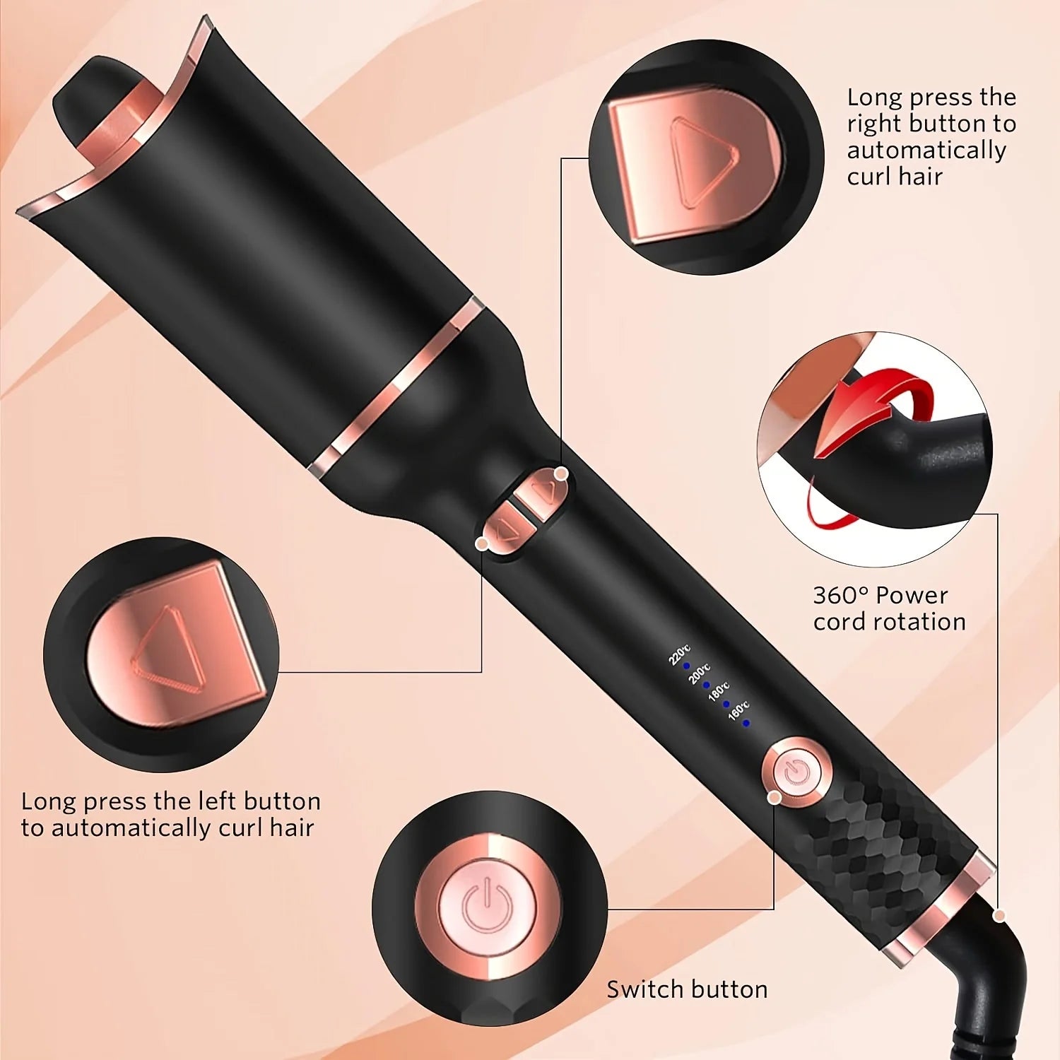 ✨ Boucleur Automatique AirCurl Pro™ – Boucles Rapides & Longue Tenue