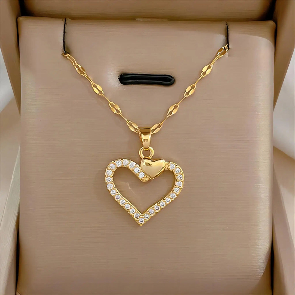 Collier Signature Cœur – Éclat Doré