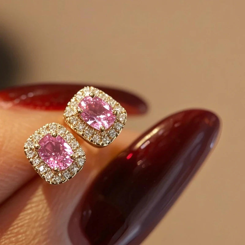 Boucles d’Oreilles Élégance en Zircon Cubique – Finition Dorée