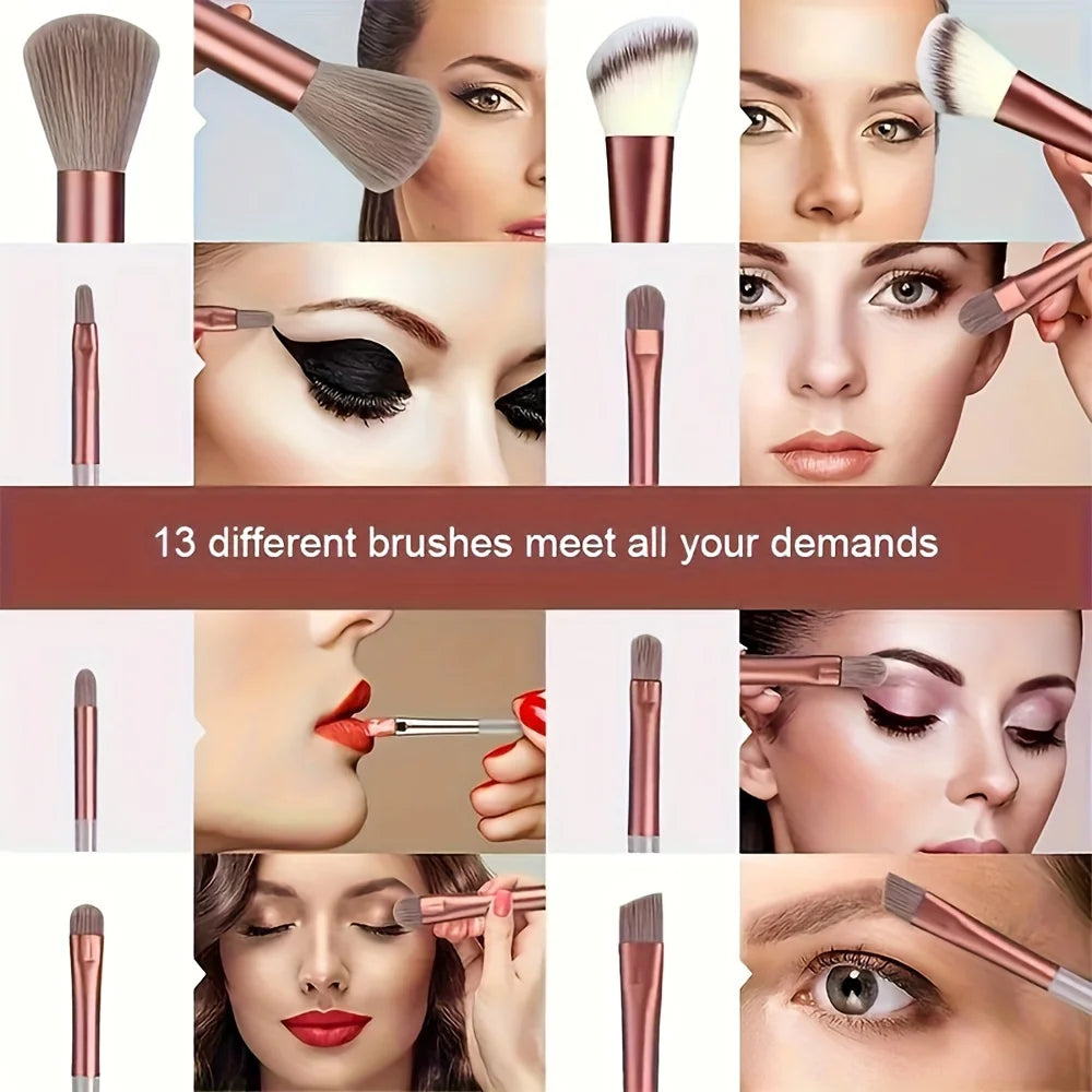 Kit de 13 Pinceaux de Maquillage Professionnelle - Application Parfaite