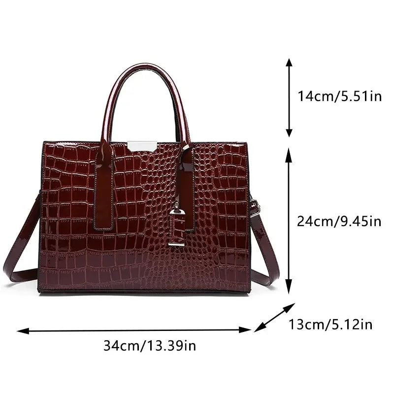 Sac Héritage™ – Grand Sac à Main Effet Crocodile pour Femme