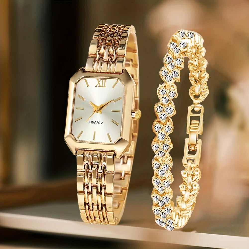Coffret Montre & Bracelet Femme – Collection Élégance
