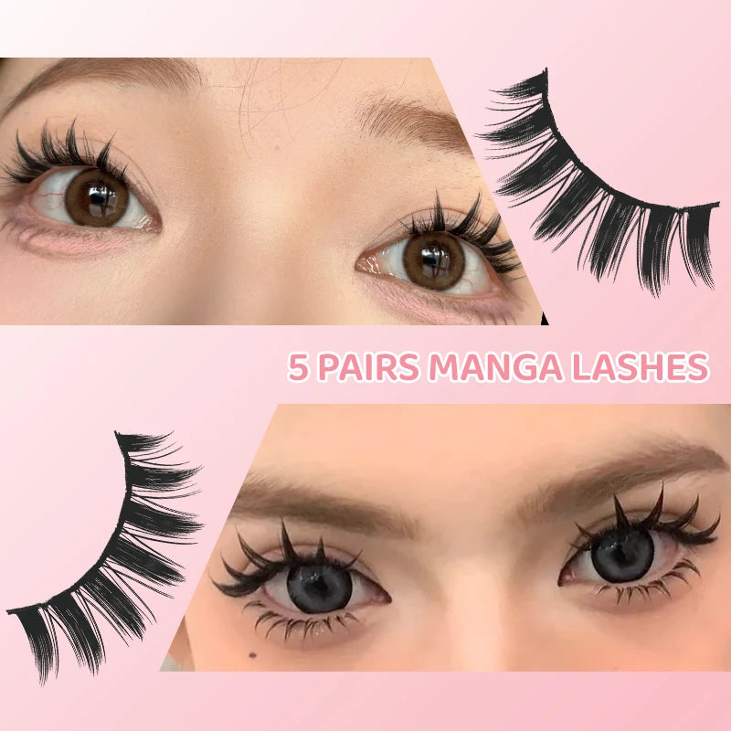 Faux Cils Naturels Réutilisables - Lot de 5 Paires