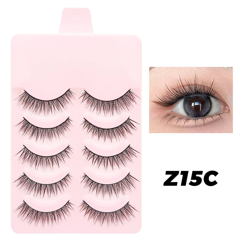 Faux Cils Naturels Réutilisables - Lot de 5 Paires