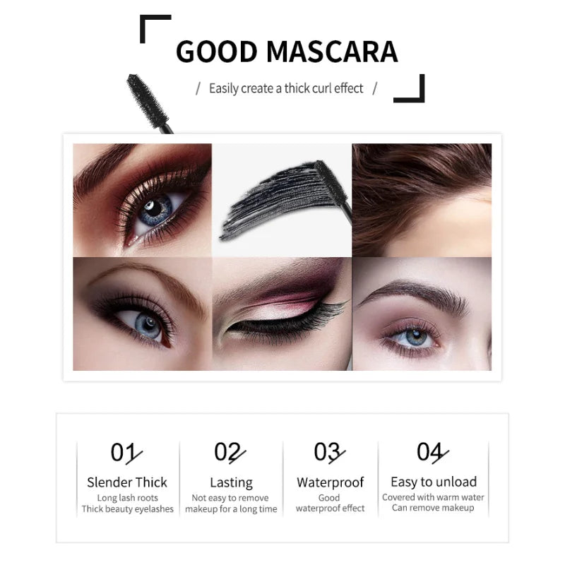 * Mascara Professionnel 8D – Volume, Courbure & Tenue Longue Durée