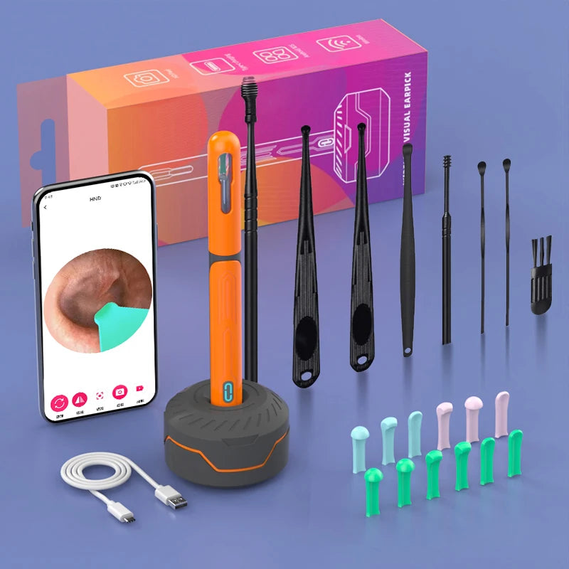 ✨ Otoscope HD avec Caméra – Kit de Nettoyage des Oreilles USB-C